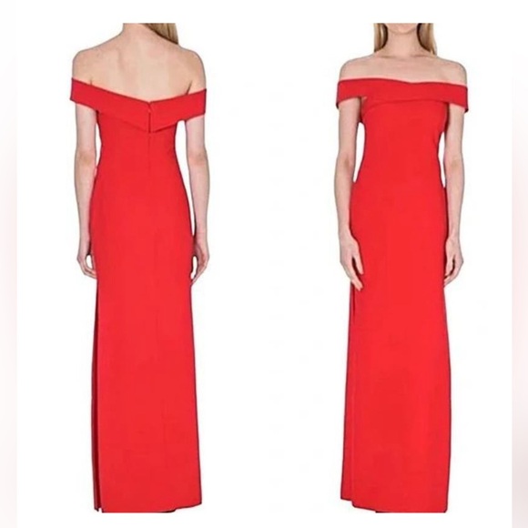 Likely Dress 4 Red Darrah Off Shoulder Long Double Slit Evening Gown Formal - Picture 3 of 8